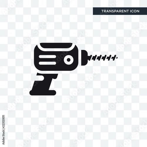 Drill vector icon isolated on transparent background, Drill logo design