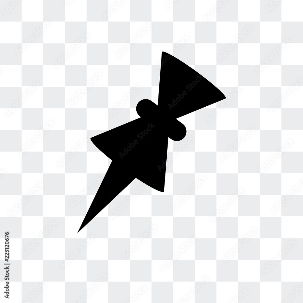 push pin icon isolated on transparent background. Modern and editable