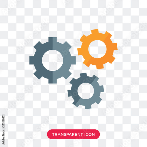 Gears vector icon isolated on transparent background, Gears logo design