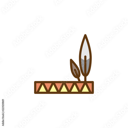 Native American feather headdress filled outline icon, line vector sign, linear colorful pictogram isolated on white. Indian headdress Symbol, logo illustration. Pixel perfect vector graphics