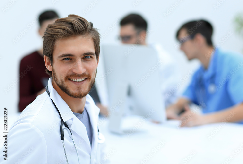portrait of smiling doctor portrait of smiling doctor
