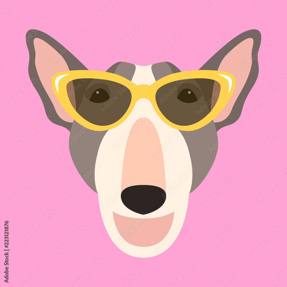 dog face vector illustration flat style front dog face vector illustration flat style front