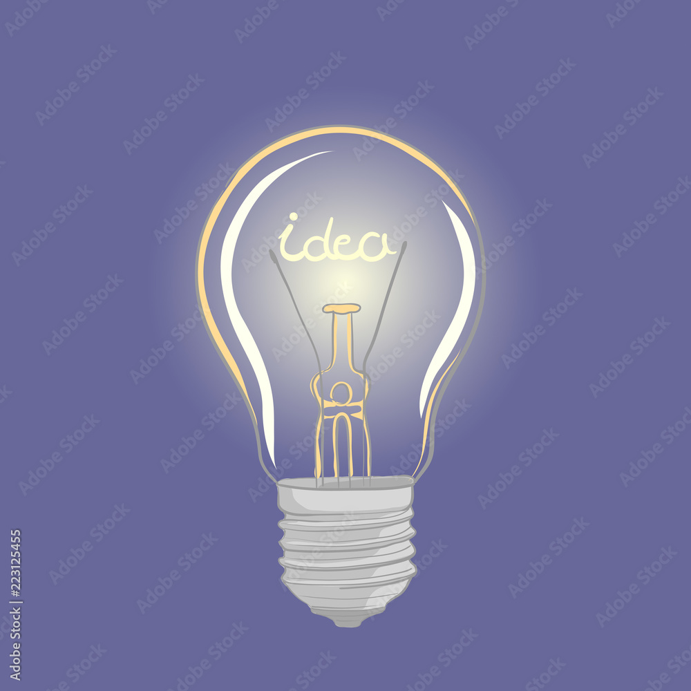 Bright illustration of lightbulb Bright illustration of lightbulb