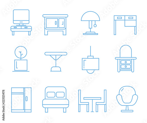furniture icons set