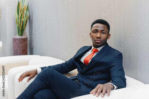 Black businessman in his office
