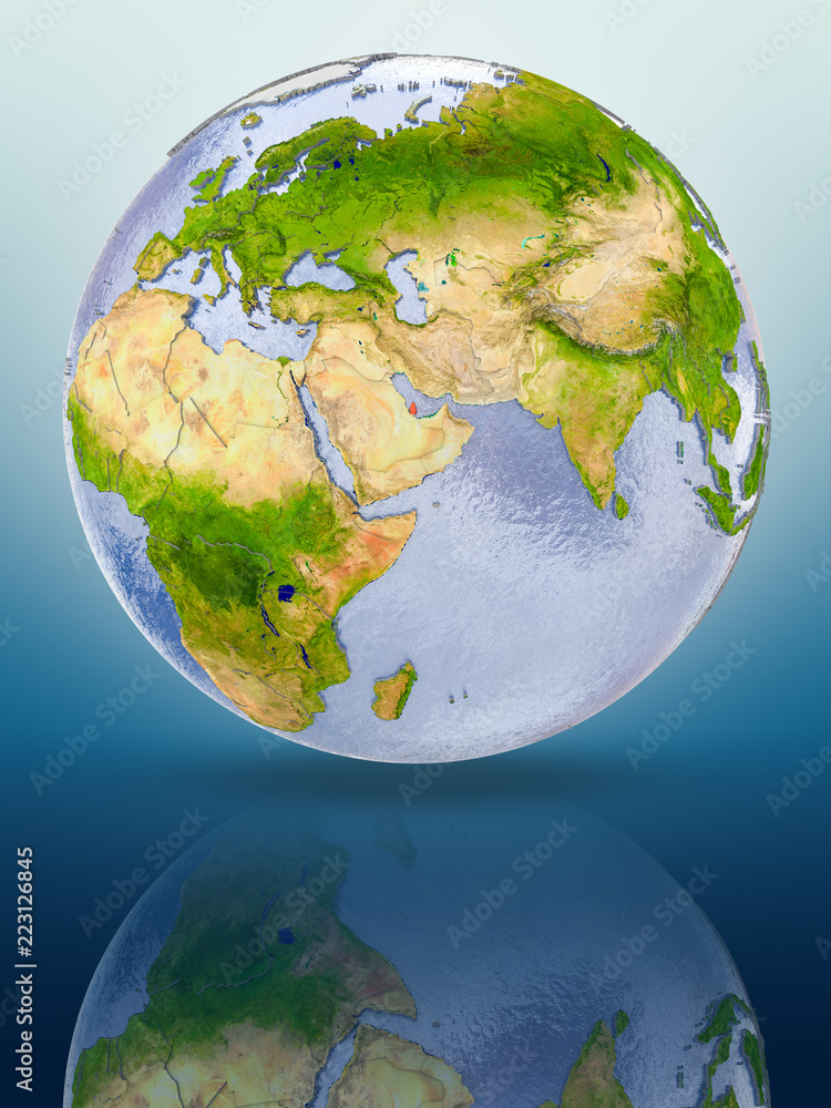 Fototapeta premium Qatar on globe