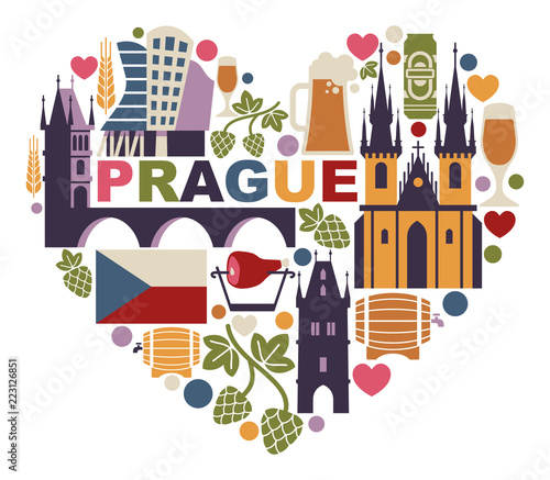 Traditional symbols of the Prague and Czech Republic