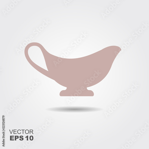 Sauce boat silhouette icon. Flat vector illustration