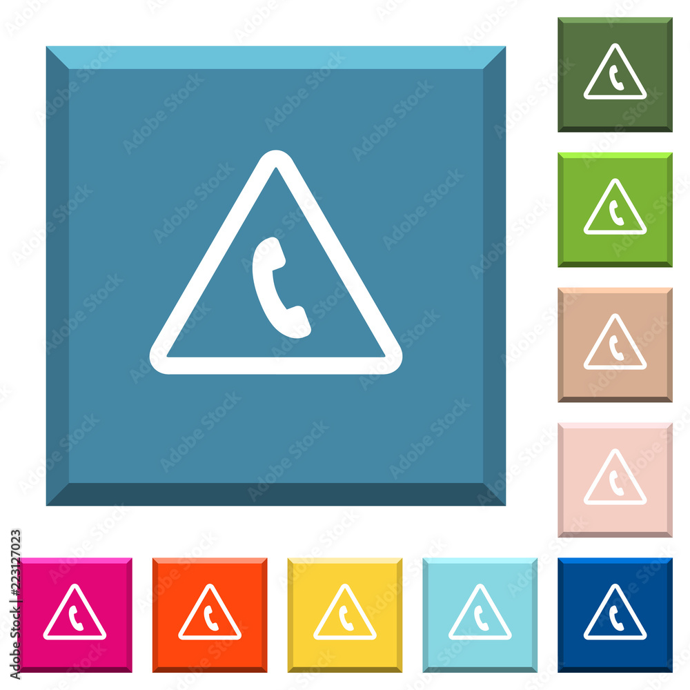 Emergency call white icons on edged square buttons Emergency call white icons on edged square buttons