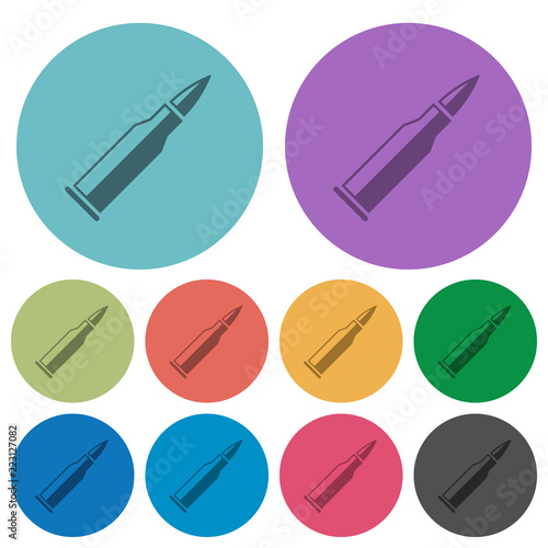 Bullet rifle ammo with gloss color darker flat icons
