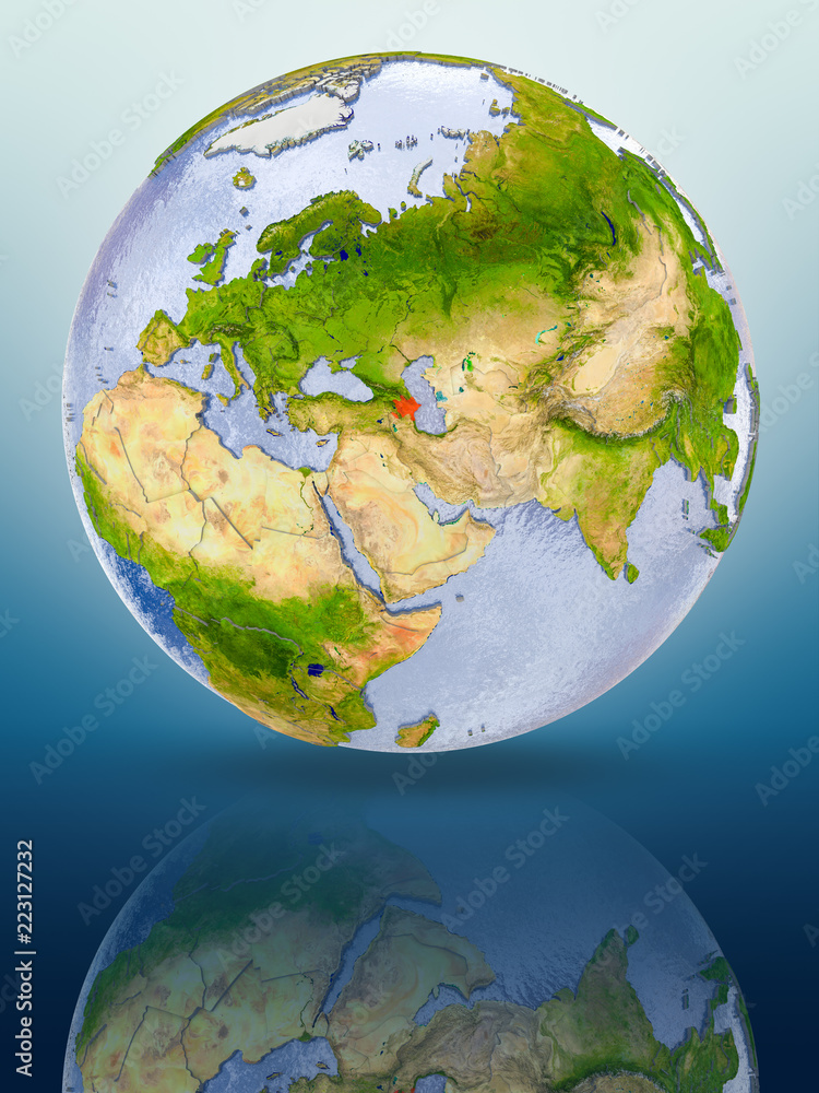 Fototapeta premium Azerbaijan on globe