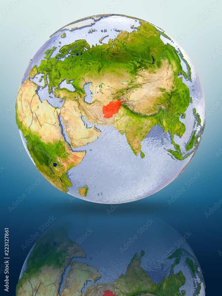 Fototapeta premium Afghanistan on globe