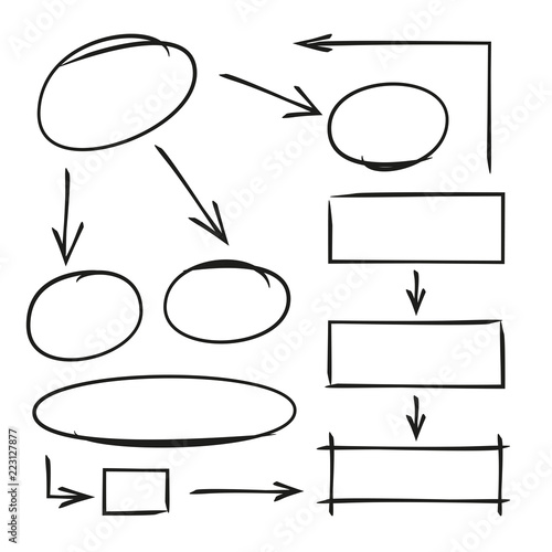 hand drawn diagram template, arrows