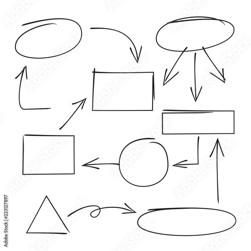 hand drawn diagram template, arrows