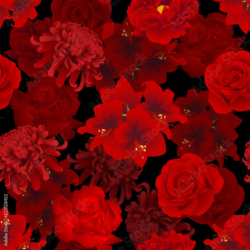Red Rose, Chrysanthemum, Ca...