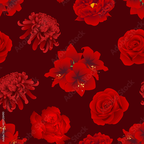 Red Rose, Chrysanthemum, Ca...