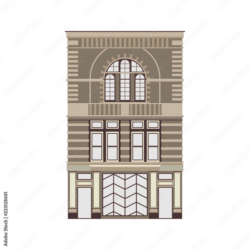 Beautiful detailed linear cityscape collection with townhouses. Small town street with victorian building facades. Template for web, graphic, game and motion design. Vector illustration Beautiful detailed linear cityscape collection with townhouses. Small town street with victorian building facades. Template for web, graphic, game and motion design. Vector illustration