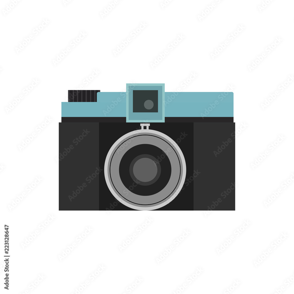 Photo camera flat icon symbol. Vector photographer equipment Photo camera flat icon symbol. Vector photographer equipment