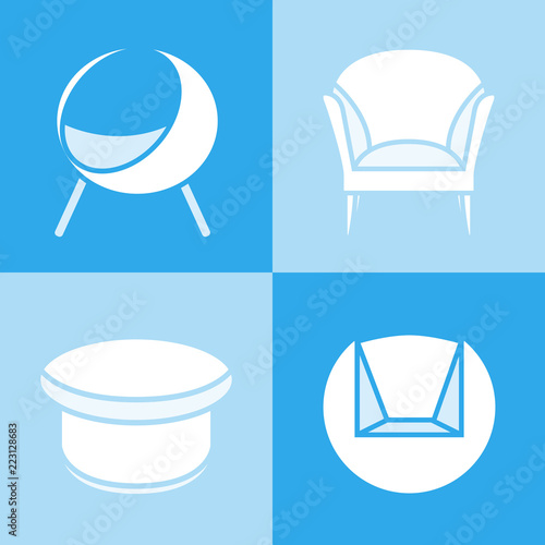 sofa and couch icons in blue