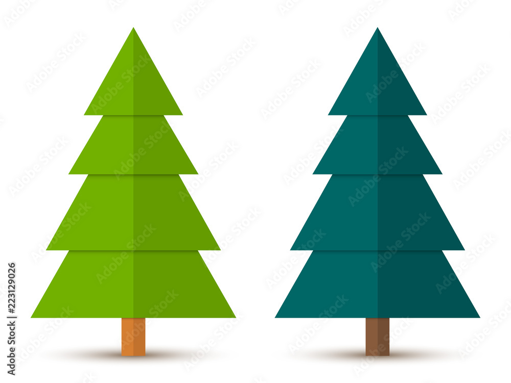 Set 2 of abstract geometric coniferous trees with two shades of green. Vector EPS 10 Set 2 of abstract geometric coniferous trees with two shades of green. Vector EPS 10
