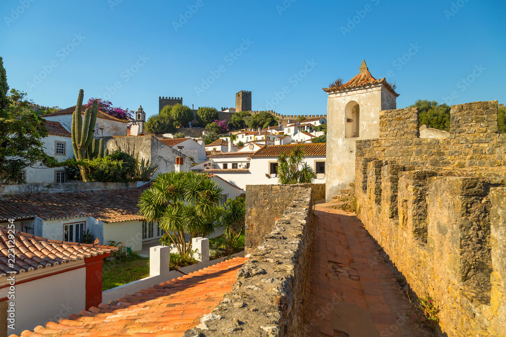 Obidos and its castle walls, classic Portuguese fortified town, and is one of the most picturesque locations in Portugal
