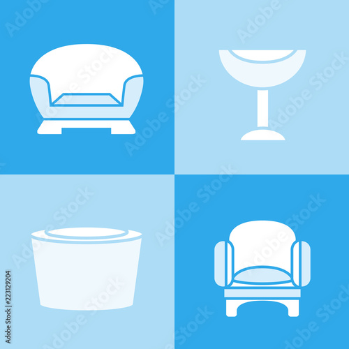 sofa and couch icons in blue