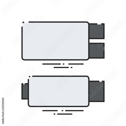 The muffler of the car. Flat abstract icon. Vector illustration.