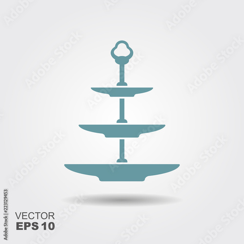 Empty three-tiered plate for fruit or desserts