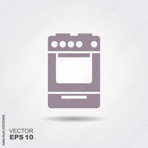 Kitchen stove flat style isolated vector icon Free Download Kitchen stove flat style isolated vector icon - GFXLoad