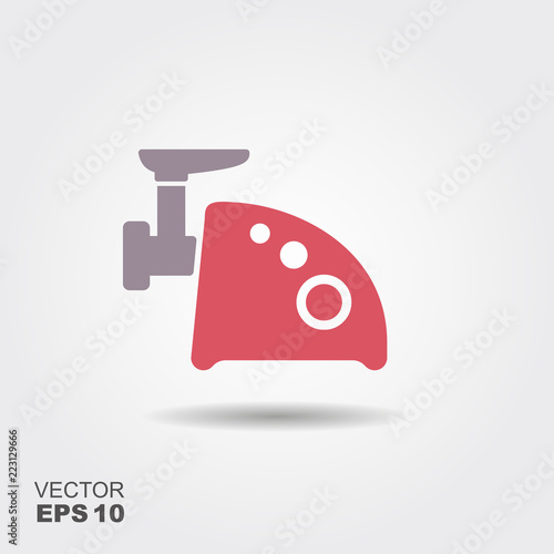 Meat grinder icon drawing in flate style. Simplicity pictogram of kitchen equipment.