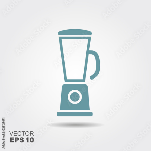 Electric blender. Kitchen appliance, equipment isolated on white. Flat vector icon