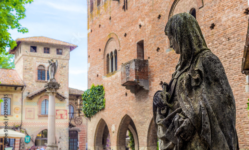 Madonna's Statue in Grazzano Visconti, Italy photo