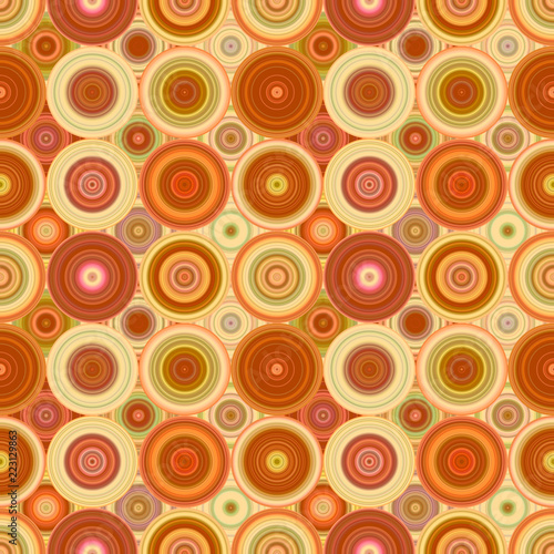 Abstract circle pattern background - repeating illustration in orange tones