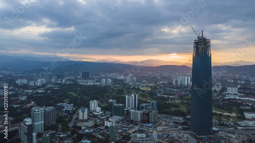Photography A very beautiful aerial view of Kuala Lumpur skyline Malaysia
