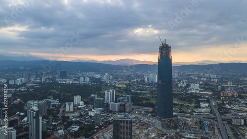 Canvas Print A very beautiful aerial view of Kuala Lumpur skyline Malaysia