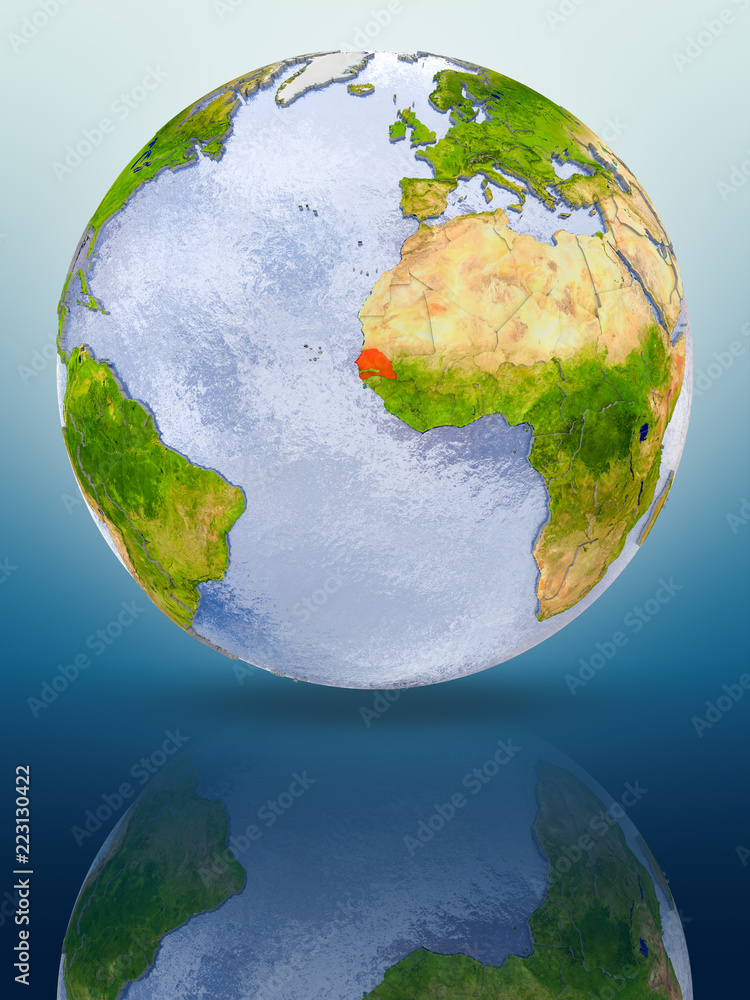 Fototapeta premium Senegal on globe