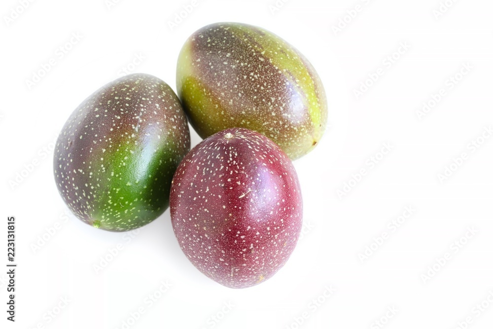 Fresh Passion Fruit on White Background Fresh Passion Fruit on White Background