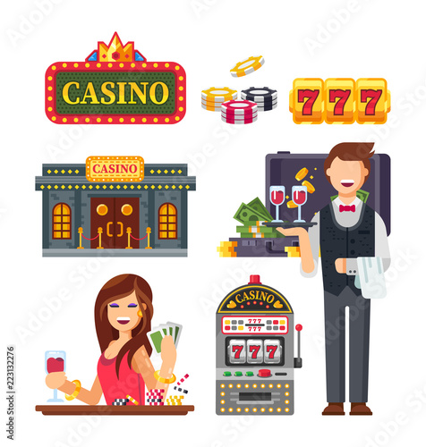 Casino in Las Vegas, slot machines, gambling, poker, roulette.