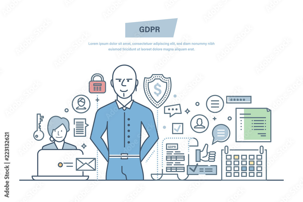 General Data Protection Regulation. GDPR. Cryptographic secutiry, confidentiality of information. General Data Protection Regulation. GDPR. Cryptographic secutiry, confidentiality of information.