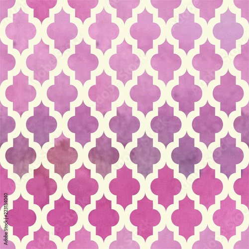 Oriental seamless watercolor pattern. Illustration.