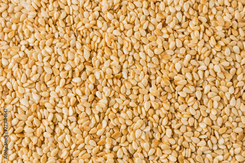 sesame seeds background on top photo