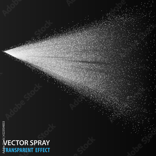 Tansparent water spray cosmetic, white fog spray isolated on background. Vector spray effect