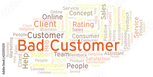 Bad Customer word cloud.