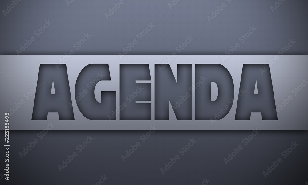 agenda - word on silver background agenda - word on silver background