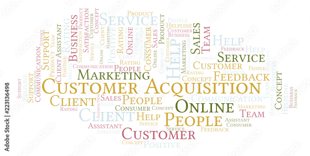 Customer Acquisition word cloud. Customer Acquisition word cloud.