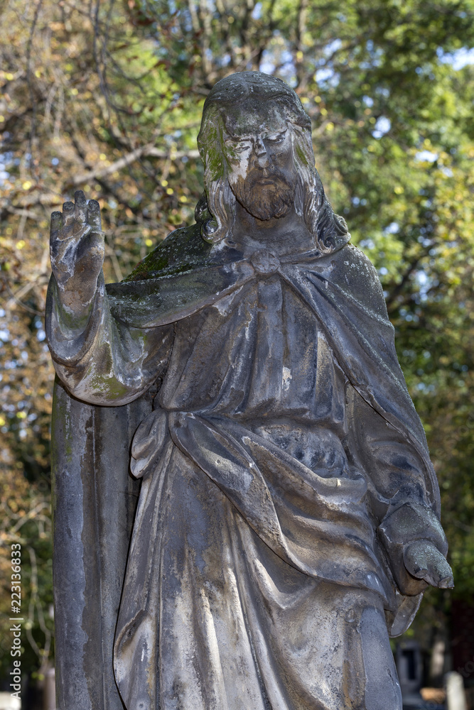 Historic Statue on the mystery old Prague Cemetery, Czech Republic Historic Statue on the mystery old Prague Cemetery, Czech Republic