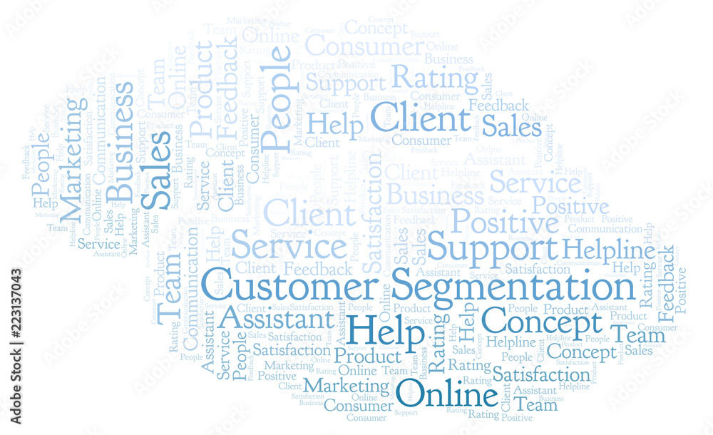 Customer Segmentation word cloud. Customer Segmentation word cloud.