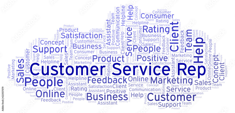 Customer Service Rep word cloud. Customer Service Rep word cloud.