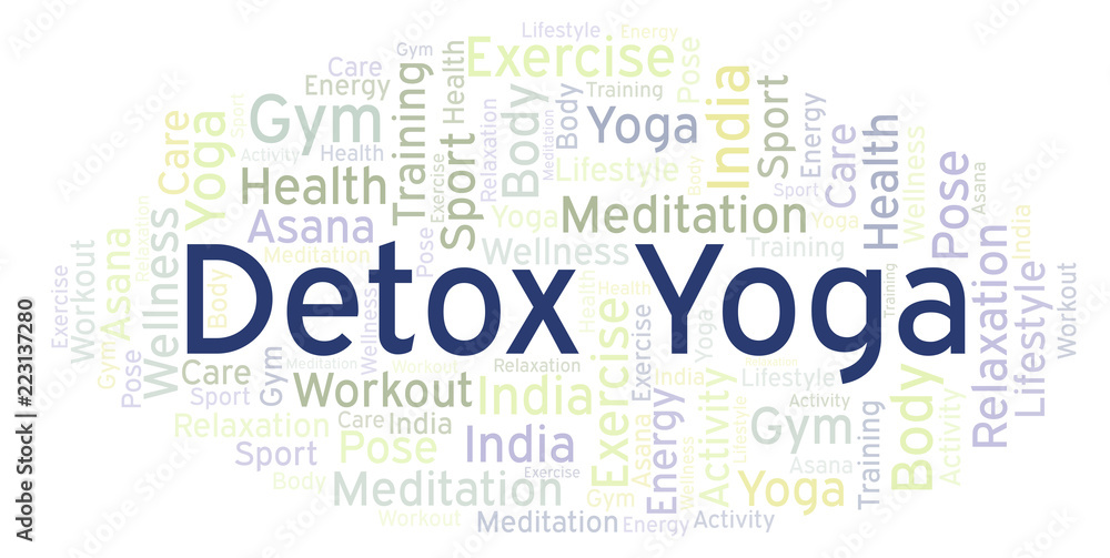 Obraz premium Detox Yoga word cloud.
