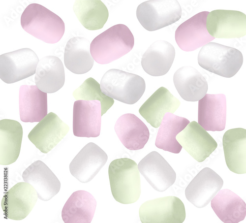 Fresh and delicious pink, white marshmallow.  